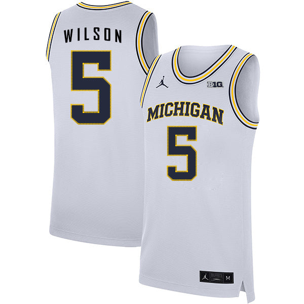 D.J.Wilson 5 White College Football Jersey football jersey product view 1
