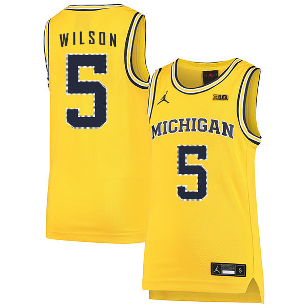 D.J.Wilson 5 Yellow College Football Jersey football jersey product view 1