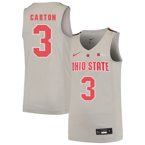 D.J. Carton 3 Gray College Football Jersey football jersey product view 1