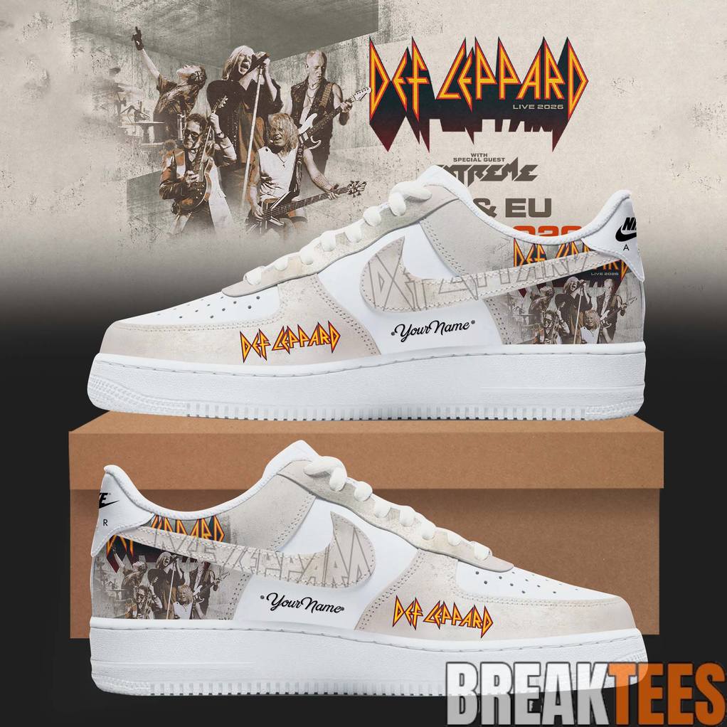DEF LEPPARD Hysteria Legacy Extreme Tour 2026 Custom Air Force 1 Unisex T-shirt, Sweatshirt, Hoodie, Long Sleeve Tee - T-Shirt, Sweatshirt, Hoodie