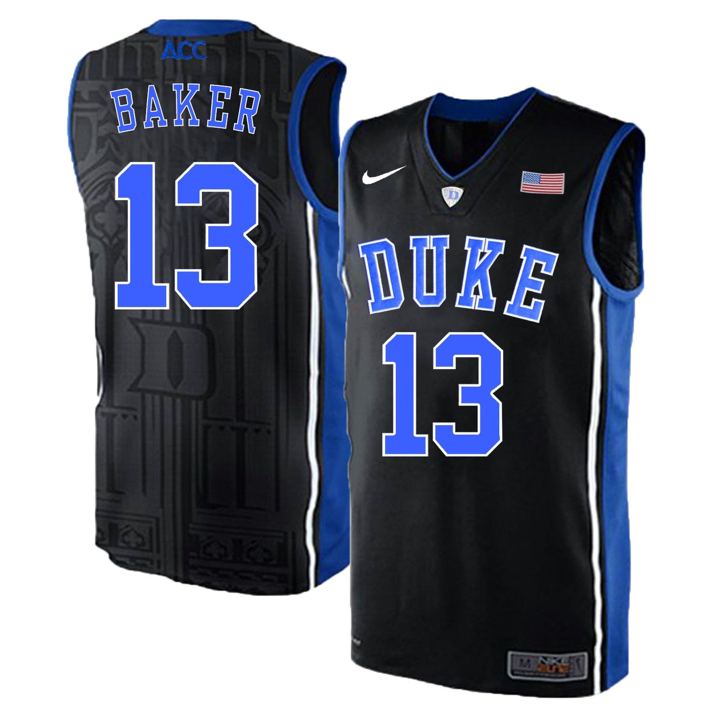DUKE Joey Baker 13 Black Elite College Football Jersey football jersey product view 1