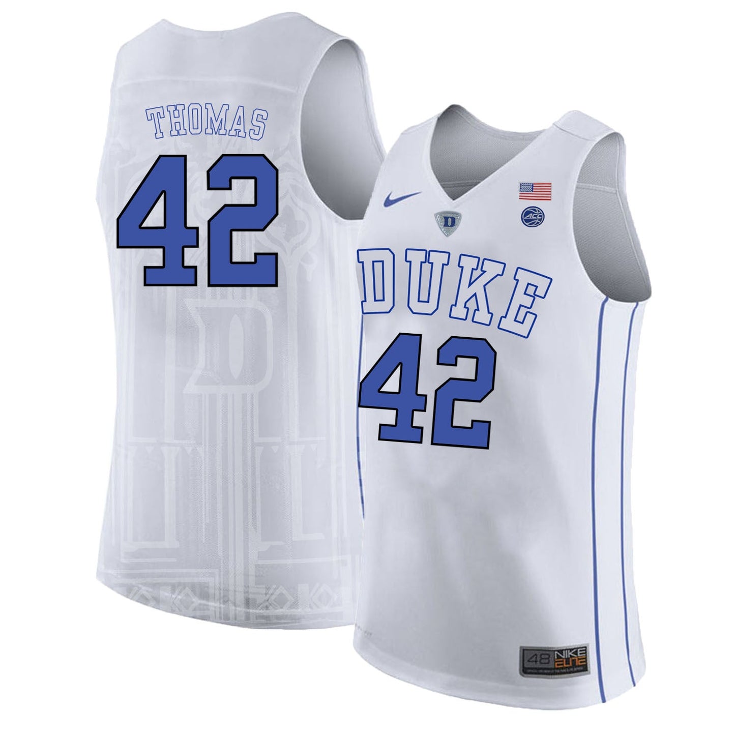 DUKE Lance Thomas 42 White College Football Jersey football jersey product view 1