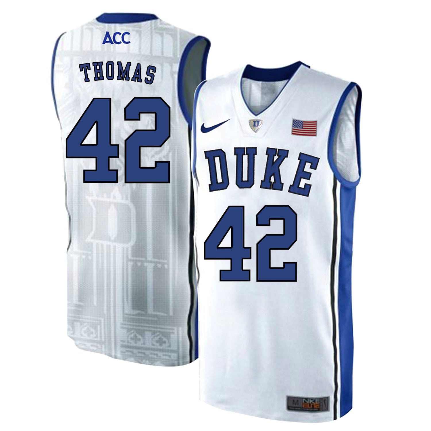 DUKE Lance Thomas 42 White Elite College Football Jersey football jersey product view 1