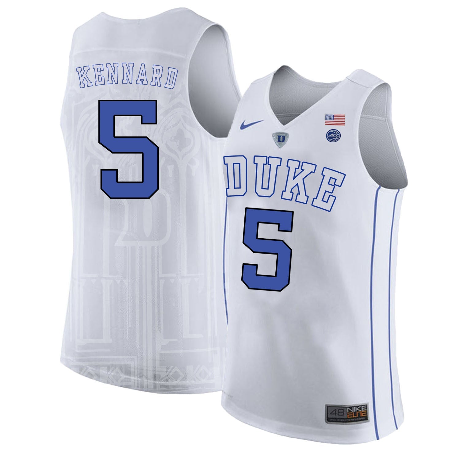 DUKE Luke Kennard 5 White College Football Jersey football jersey product view 1