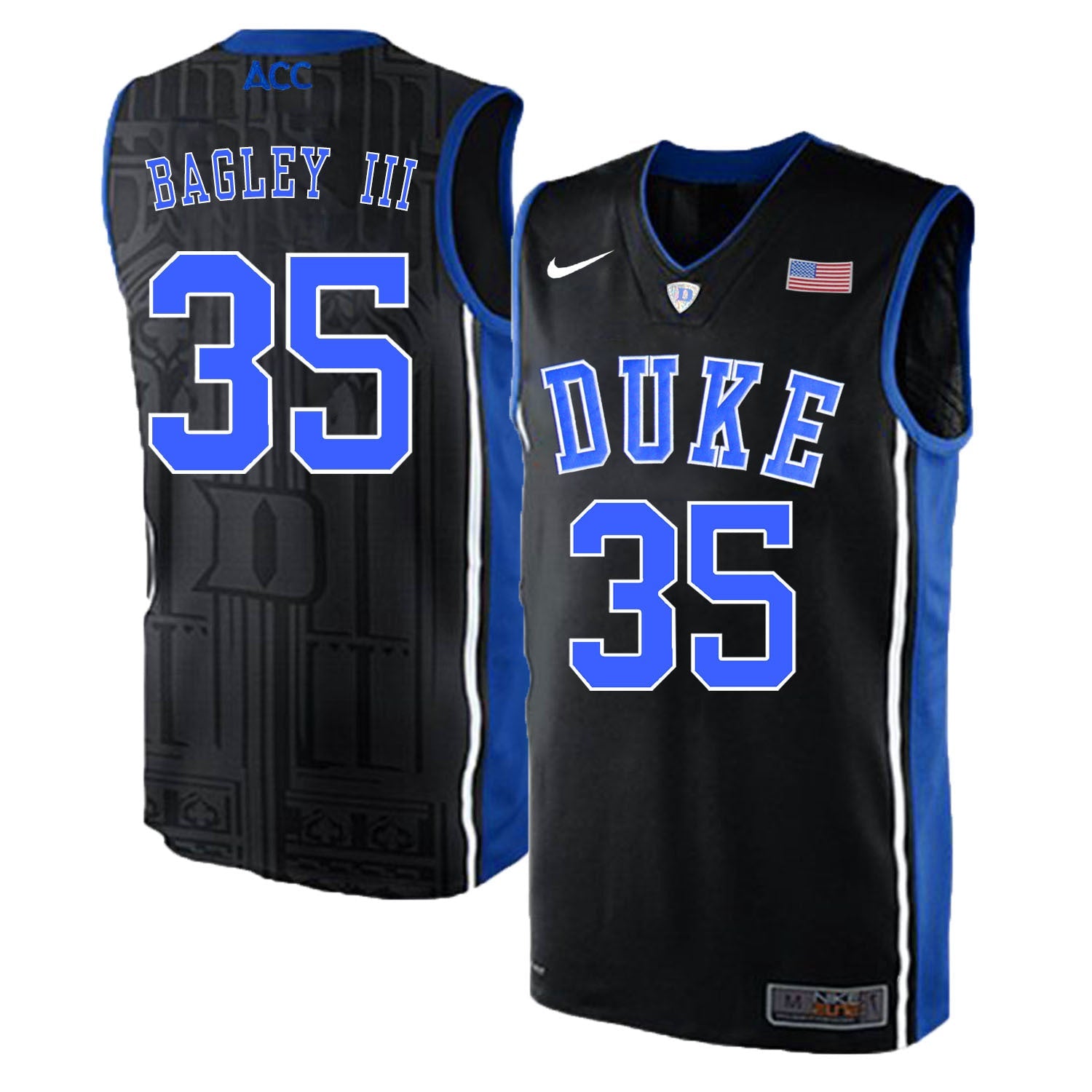 DUKE Marvin Bagley III 35 Black Elite College Football Jersey football jersey product view 1
