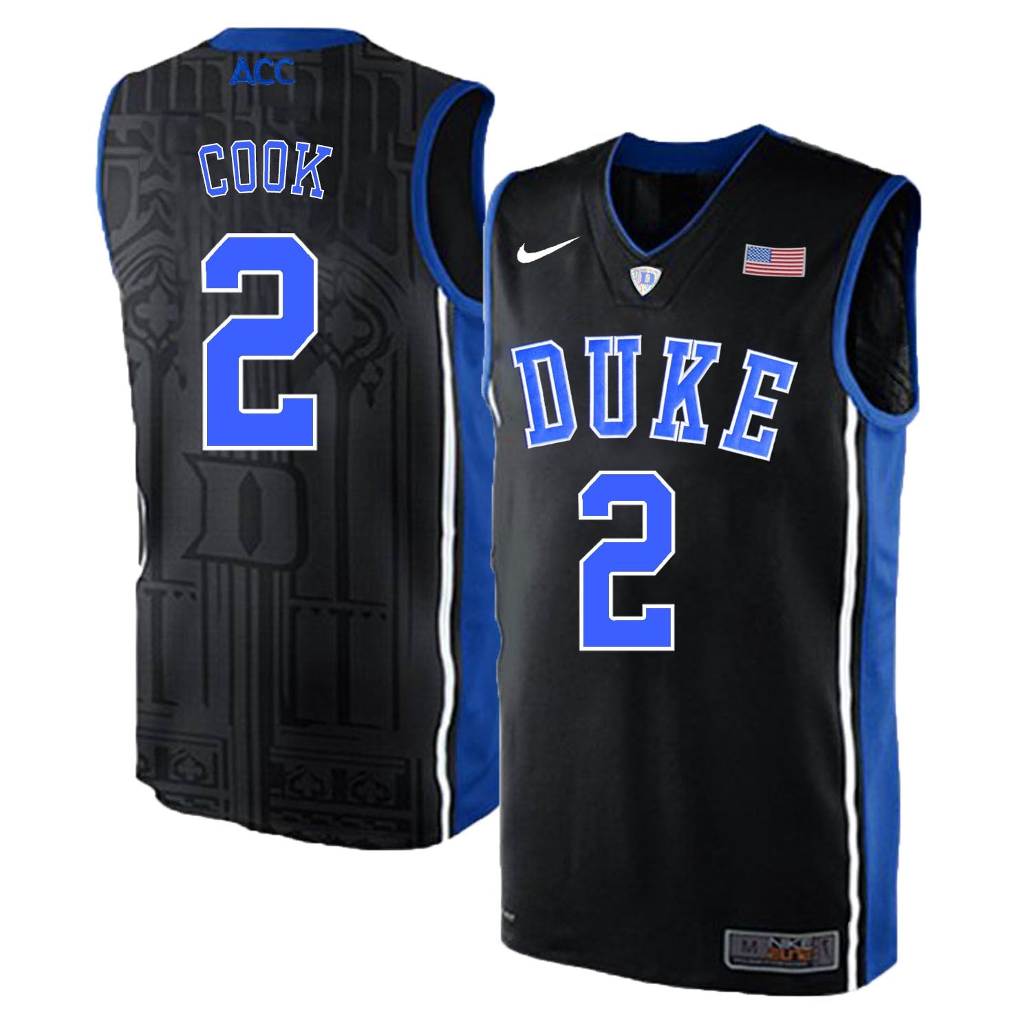 DUKE Quinn Cook 2 Black Elite College Football Jersey football jersey product view 1