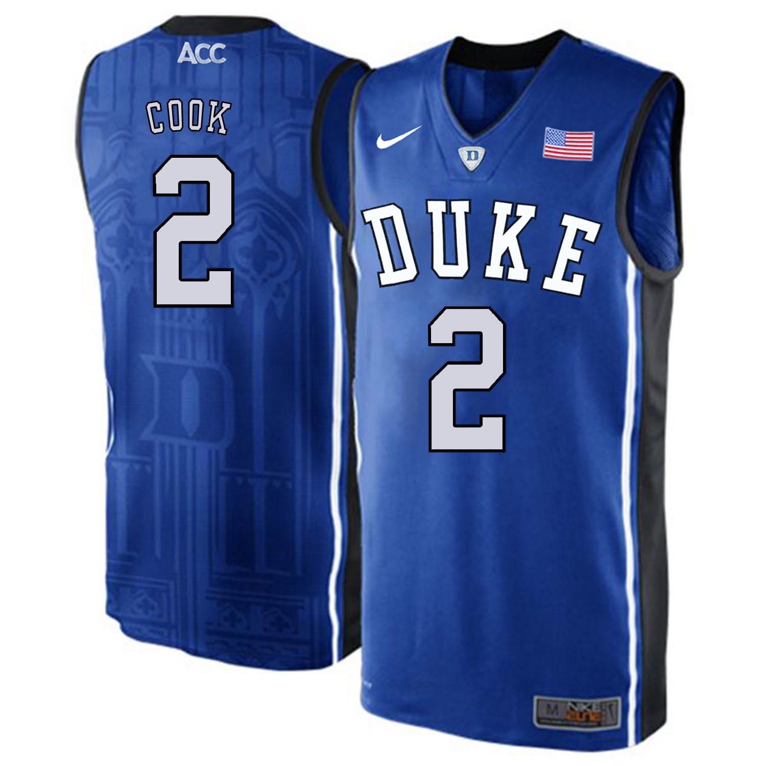 DUKE Quinn Cook 2 Blue Elite College Football Jersey football jersey product view 1