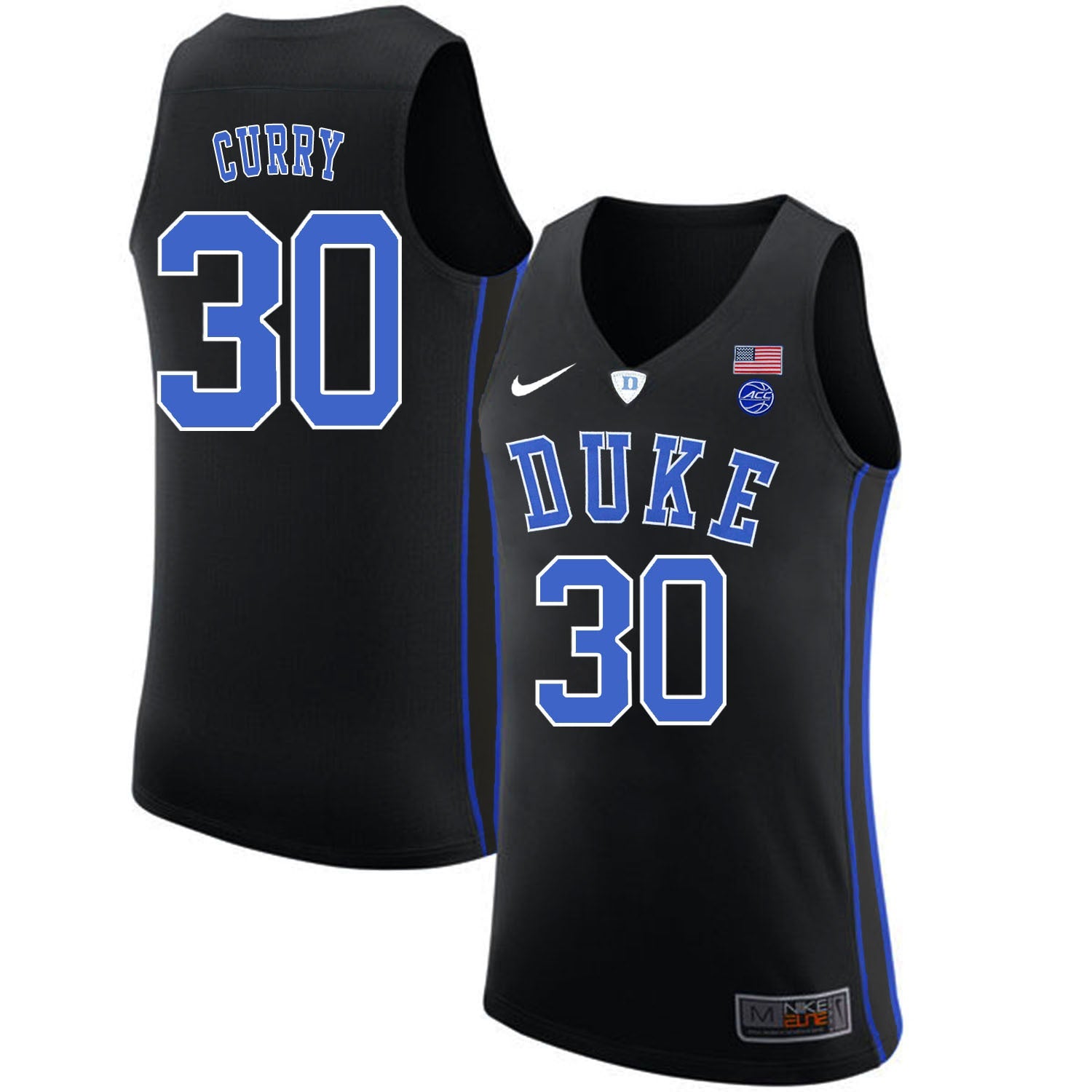 DUKE Seth Curry 30 Black College Football Jersey football jersey product view 1