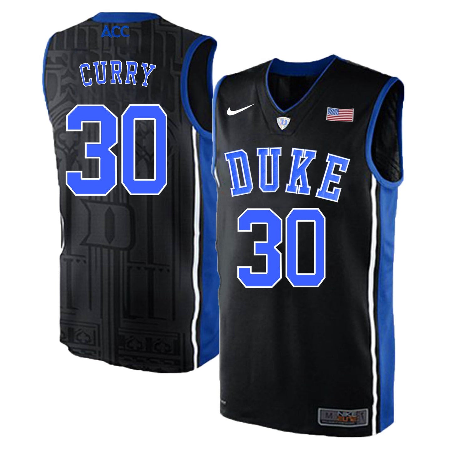 DUKE Seth Curry 30 Black Elite College Football Jersey football jersey product view 1