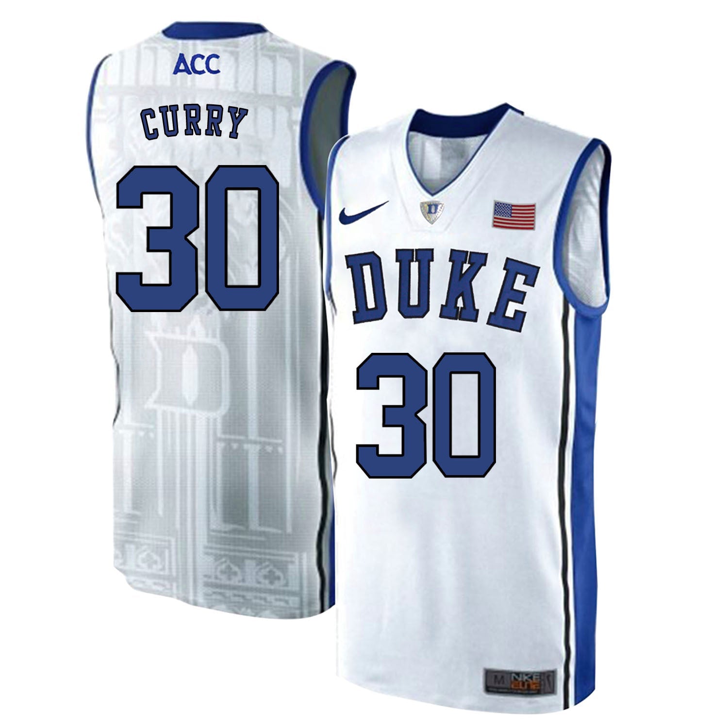 DUKE Seth Curry 30 White Elite College Football Jersey football jersey product view 1