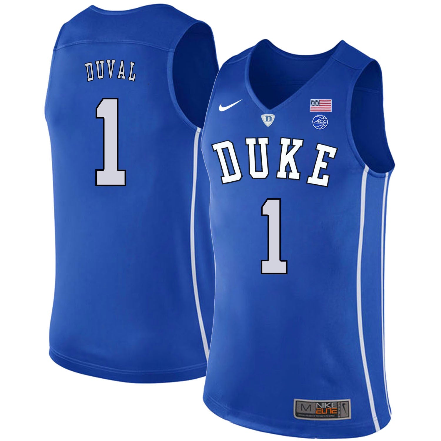 DUKE Trevon Duval 1 Blue College Football Jersey football jersey product view 1