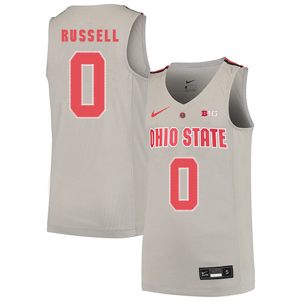 D'Angelo Russell 0 Gray College Football Jersey football jersey product view 1