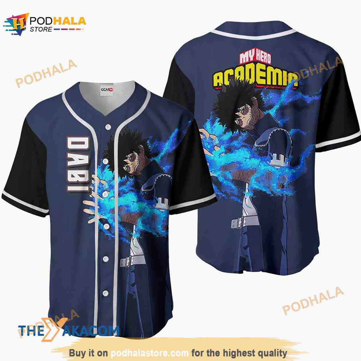 Dabi Jersey My Hero Academia Anime Gift Christmas For Fan 3D Baseball Jersey Shirt baseball jersey product view 1