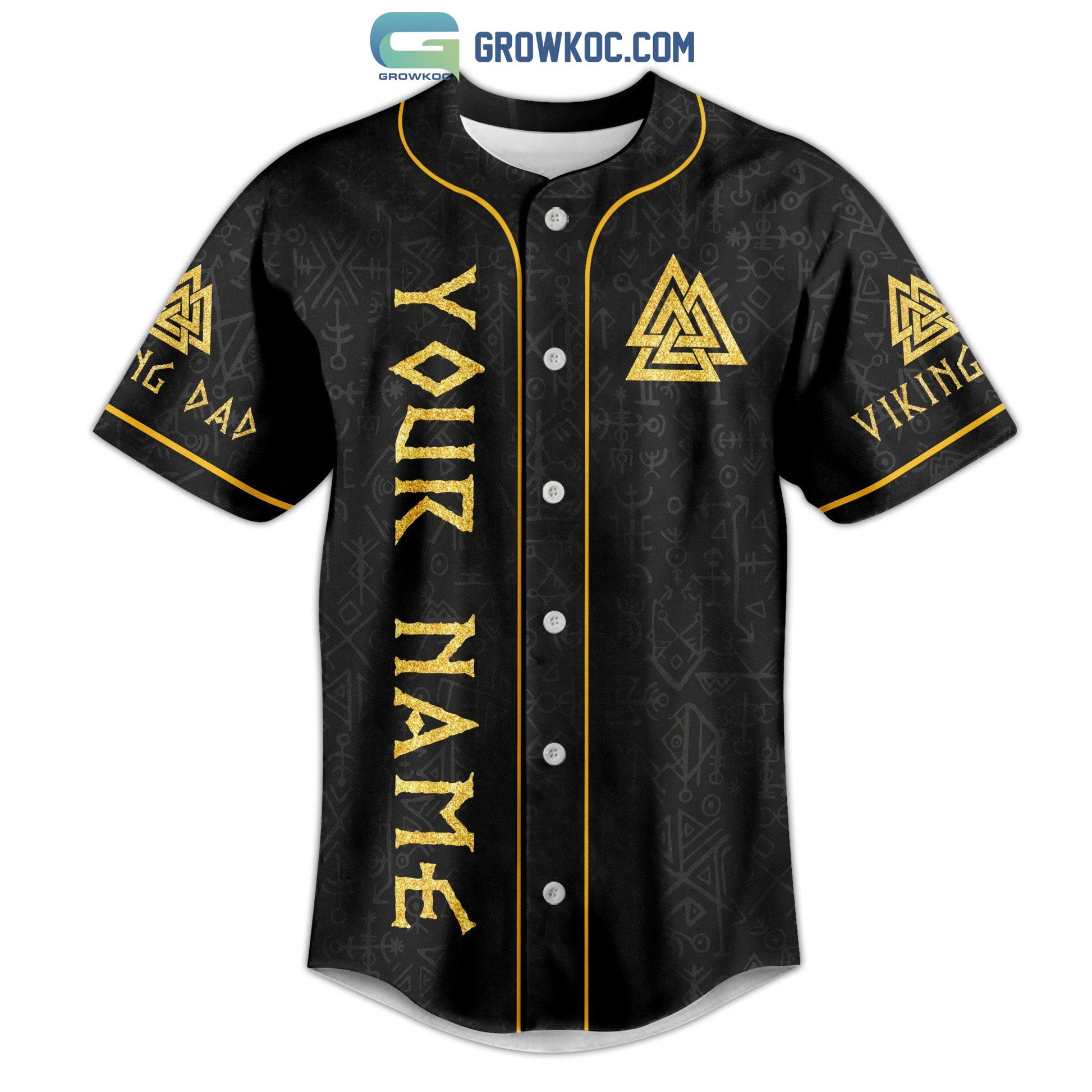 Daddy You Are As Brave As Garnar As Wise As Odin As Strong As Thor Viking Dad Personalized Baseball Jersey baseball jersey product view 2