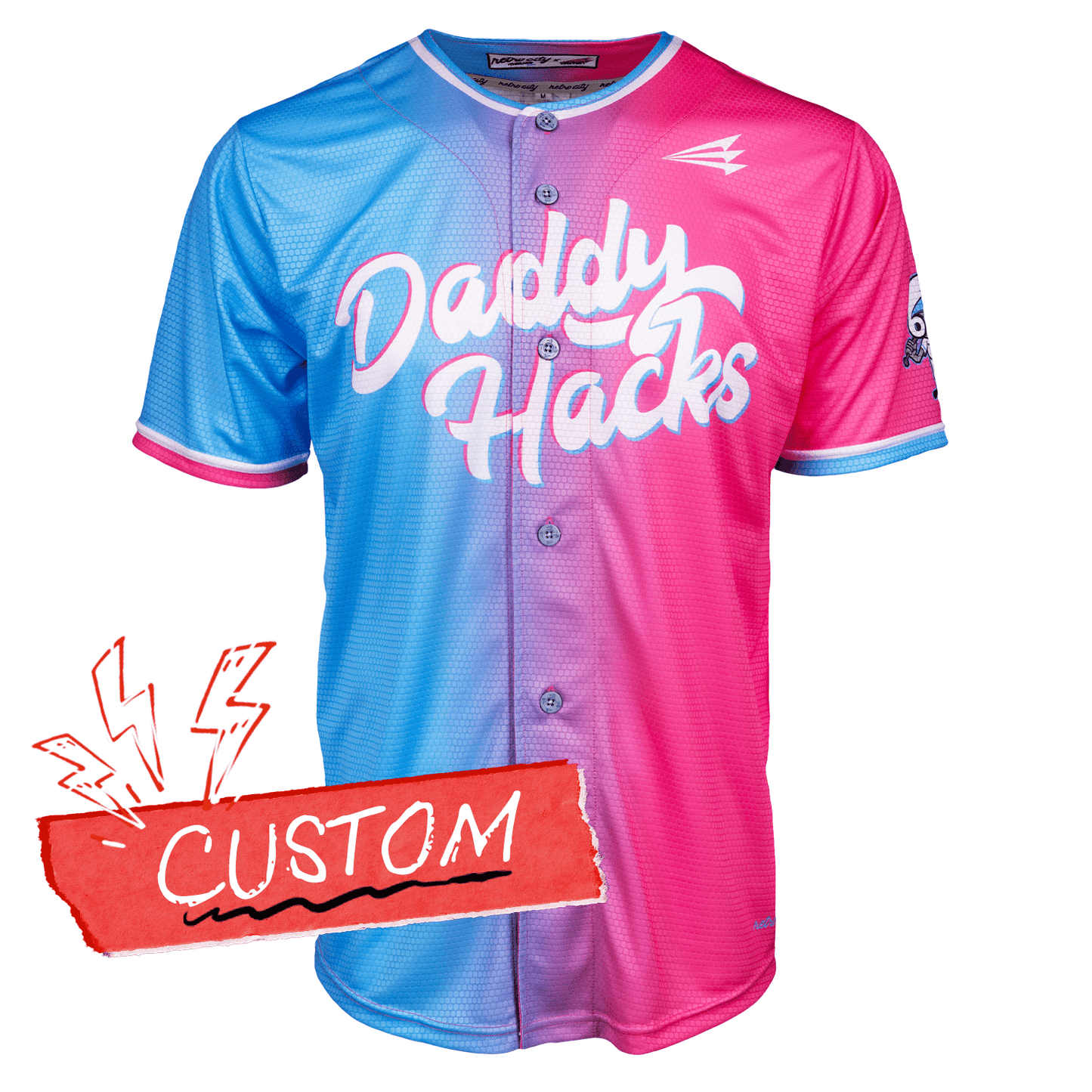 Daddy Hacks Lifestyle Baseball Jersey *CUSTOM* baseball jersey product view 1