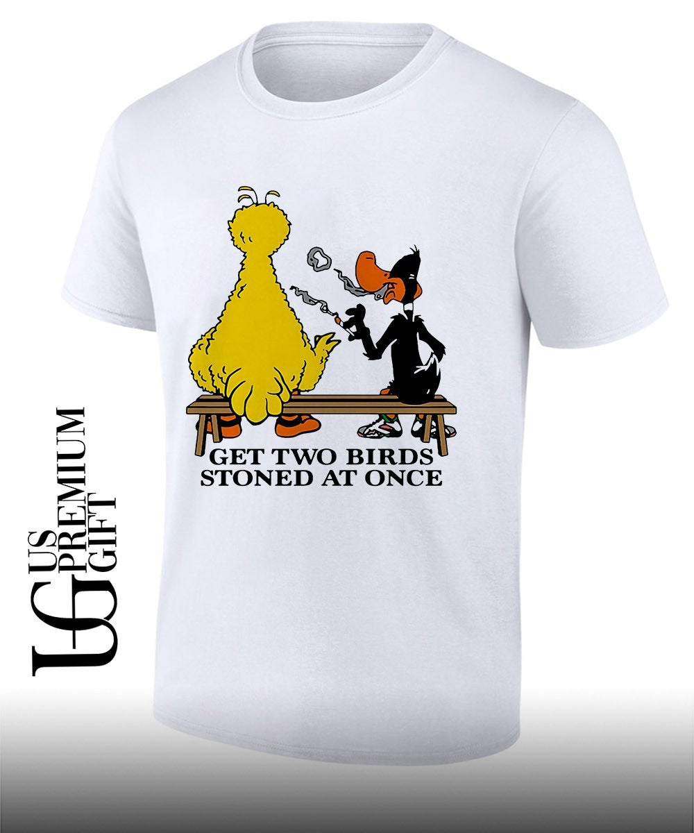 Daffy Duck Get Two Birds Stoned At Once shirt Unisex T-shirt, Sweatshirt, Hoodie, Long Sleeve Tee - T-Shirt, Sweatshirt, Hoodie