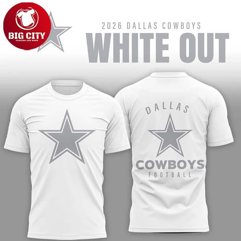 Dallas Cowboys 2026 White Out Celebrate Winter Game Two Sided Shirt Unisex T-shirt, Sweatshirt, Hoodie, Long Sleeve Tee - T-Shirt, Sweatshirt, Hoodie