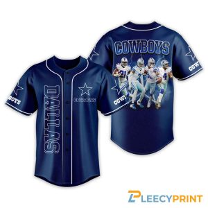 Dallas Cowboys Baseball Jersey, Navy Blue Cowboys Member Baseball Jersey baseball jersey product view 1