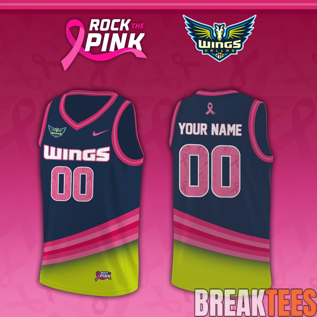 Dallas Wings x Rock The Pink 2026 Custom Jersey sports jersey product view 1
