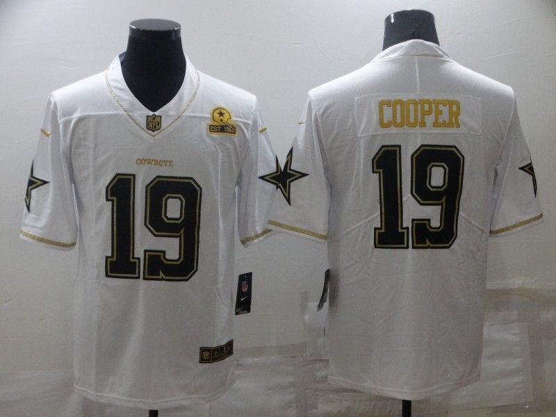Dallas Cowboys #19 Amari Cooper White Retro Gold 154 Football Jersey football jersey product view 1