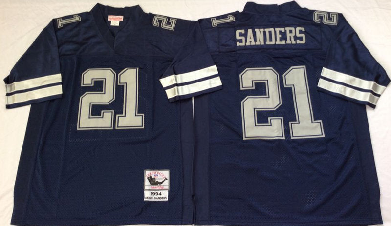 Dallas Cowboys #21 Deion Sanders Throwback Style 3 Football Jersey football jersey product view 1