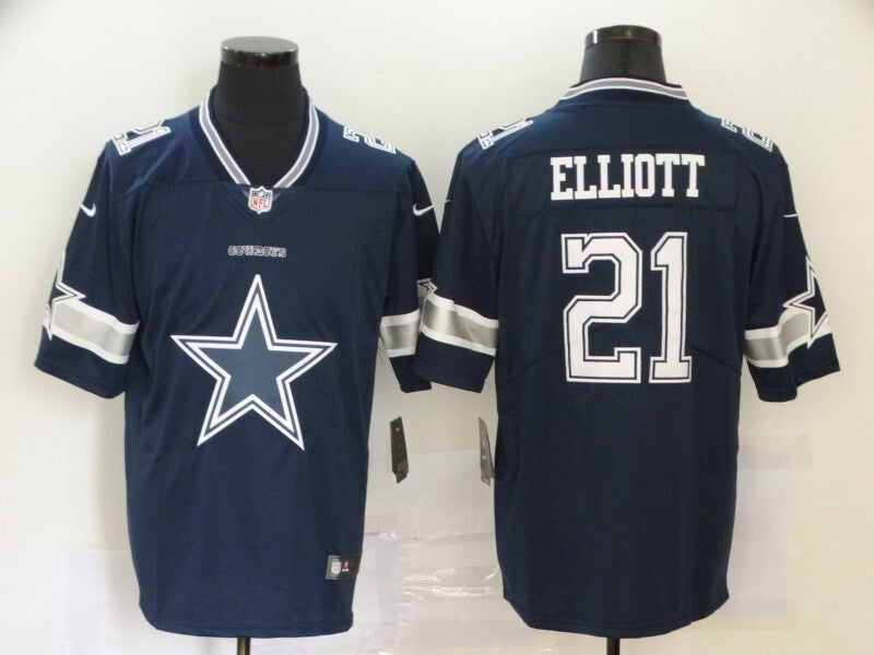 Dallas Cowboys #21 Ezekiel Elliott Big Logo 093 Football Jersey football jersey product view 1