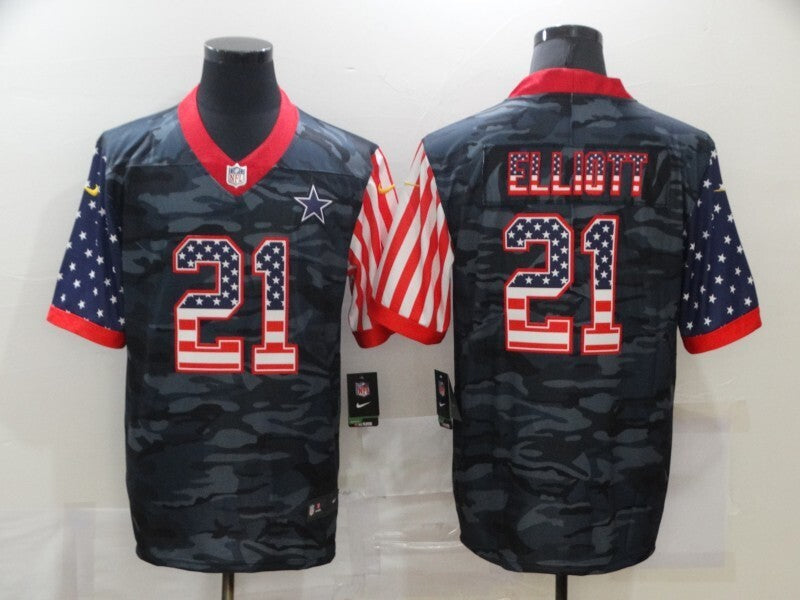 Dallas Cowboys #21 Ezekiel Elliott Style 1 Football Jersey football jersey product view 1