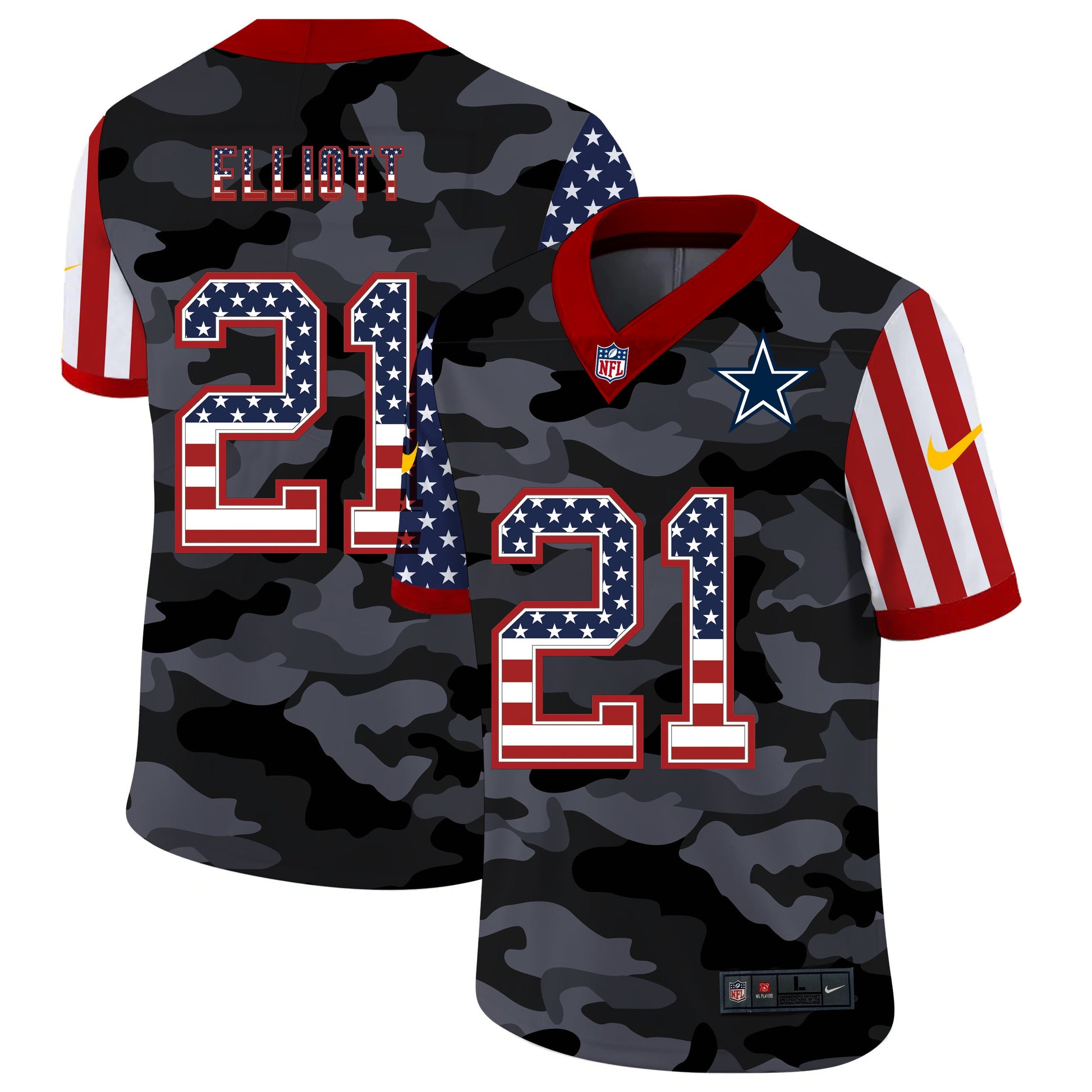 Dallas Cowboys #21 Ezekiel Elliott Style 2 Football Jersey football jersey product view 1