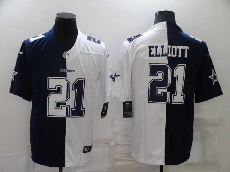 Dallas Cowboys #21 Ezekiel Elliott White Split Adult 2b8 Football Jersey football jersey product view 1