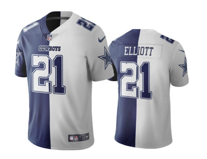 Dallas Cowboys #21 Ezekiel Elliott White Split Adult 340 Football Jersey football jersey product view 1