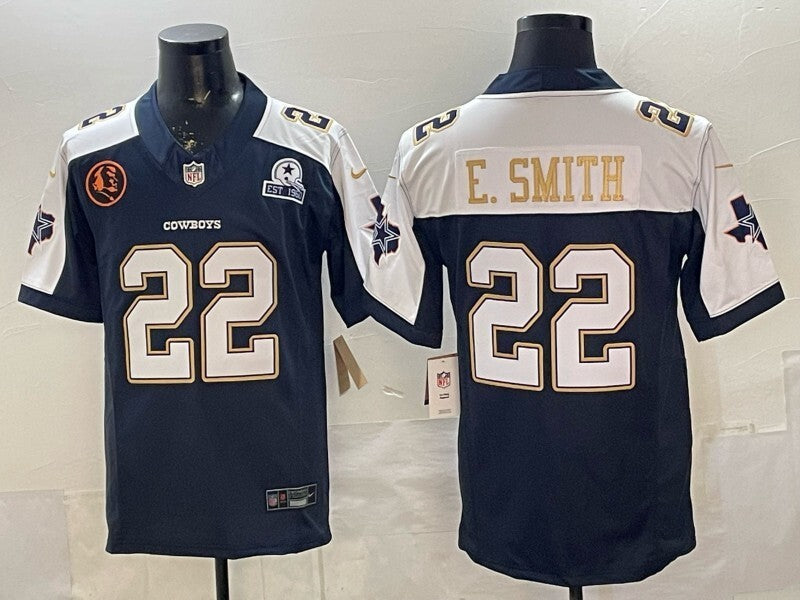 Dallas Cowboys #22 Emmitt Smith Cowboys V3 Football Jersey football jersey product view 1