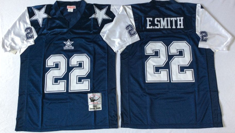 Dallas Cowboys #22 Emmitt Smith Throwback Style 2 Football Jersey football jersey product view 1