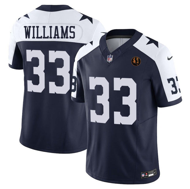 Dallas Cowboys #33 Javonte Williams Navy 2023 F.U.S.E. With John Madden Football Jersey football jersey product view 1