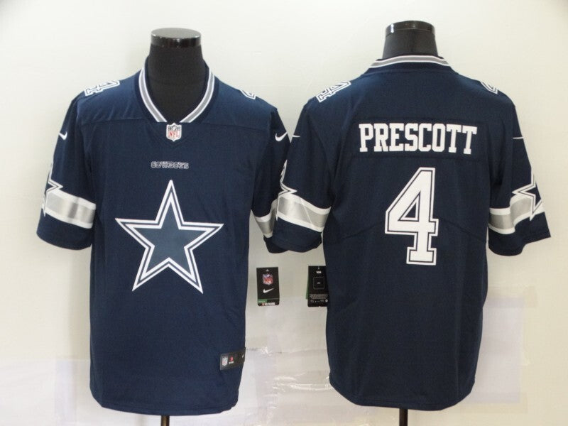 Dallas Cowboys #4 Dak Prescott Big Logo Fashion 118 Football Jersey football jersey product view 1