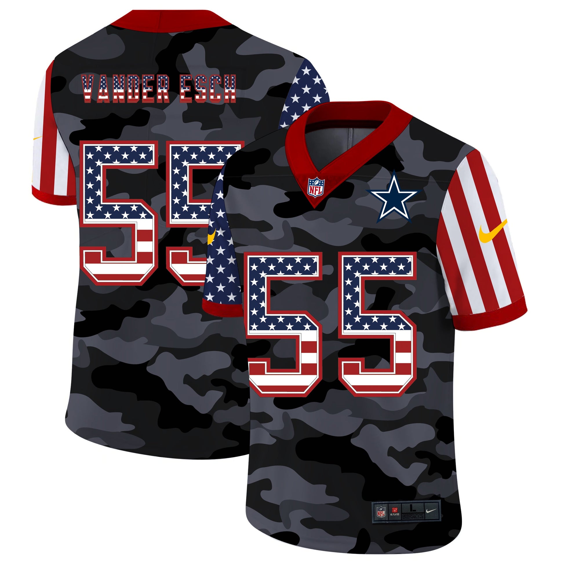 Dallas Cowboys #55 Leighton Vander Esch Football Jersey football jersey product view 1