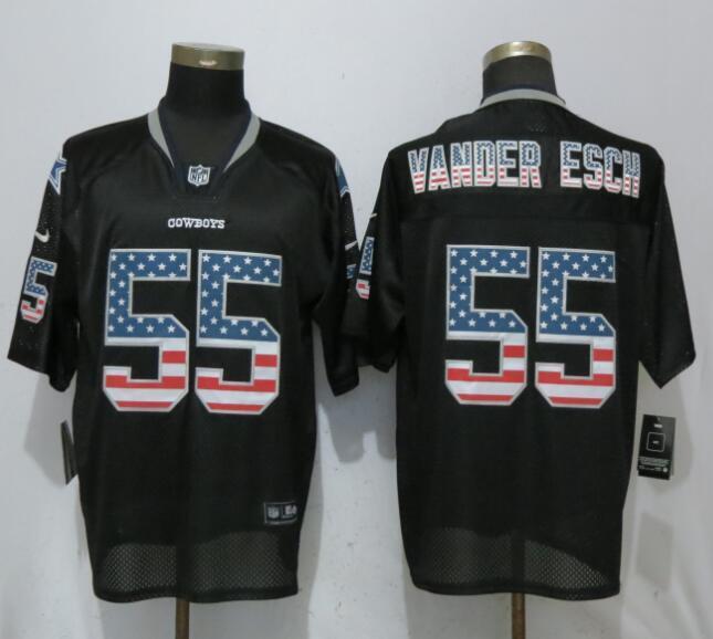 Dallas Cowboys #55 Leighton Vander Esch USA Flag Fashion Black Elite Jerseys Football Jersey football jersey product view 1