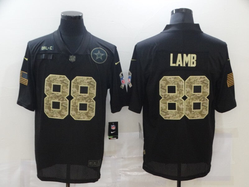 Dallas Cowboys #88 CeeDee Lamb 20 Salute Camo Text 593 Football Jersey football jersey product view 1