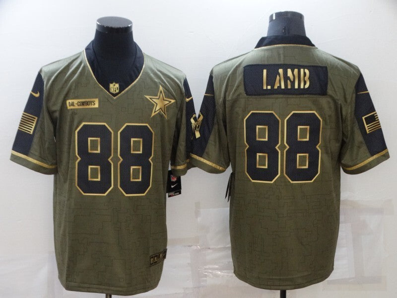 Dallas Cowboys #88 Cee DeeLamb 21 Salute 889 Football Jersey football jersey product view 1