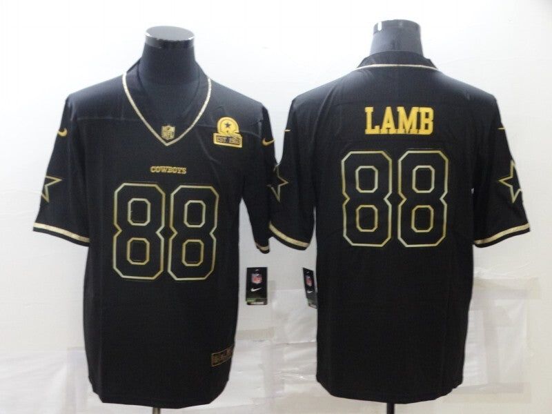 Dallas Cowboys #88 Cee DeeLamb Black Retro Gold 814 Football Jersey football jersey product view 1