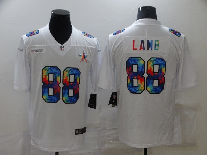 Dallas Cowboys #88 Cee DeeLamb White Rainbow 829 Football Jersey football jersey product view 1