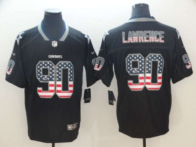 Dallas Cowboys #90 DeMarcus Lawrence Legend USA Flag 112 Football Jersey football jersey product view 1