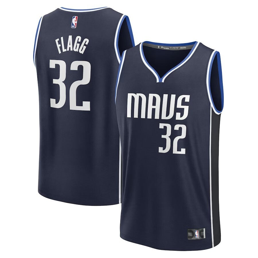 Dallas Mavericks #32 Cooper Flagg 2025 NBA Draft First Round Pick Fast Break Replica Jersey - Statement Edition - Navy basketball jersey product view 1