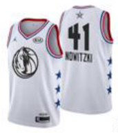 Dallas Mavericks #41 Dirk Nowitzki 19 All-Star Mavericks 41 White Basketball Jersey basketball jersey product view 1