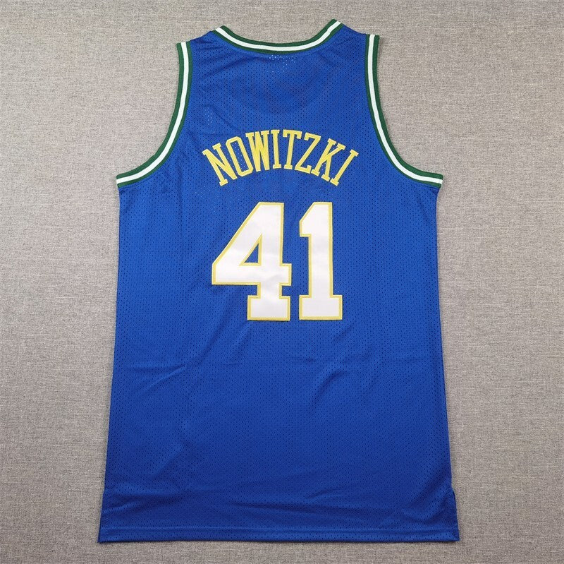 Dallas Mavericks #41 Dirk Nowitzki Mavericks 41 Retro Blue s-xxl Style 1 Basketball Jersey basketball jersey product view 1