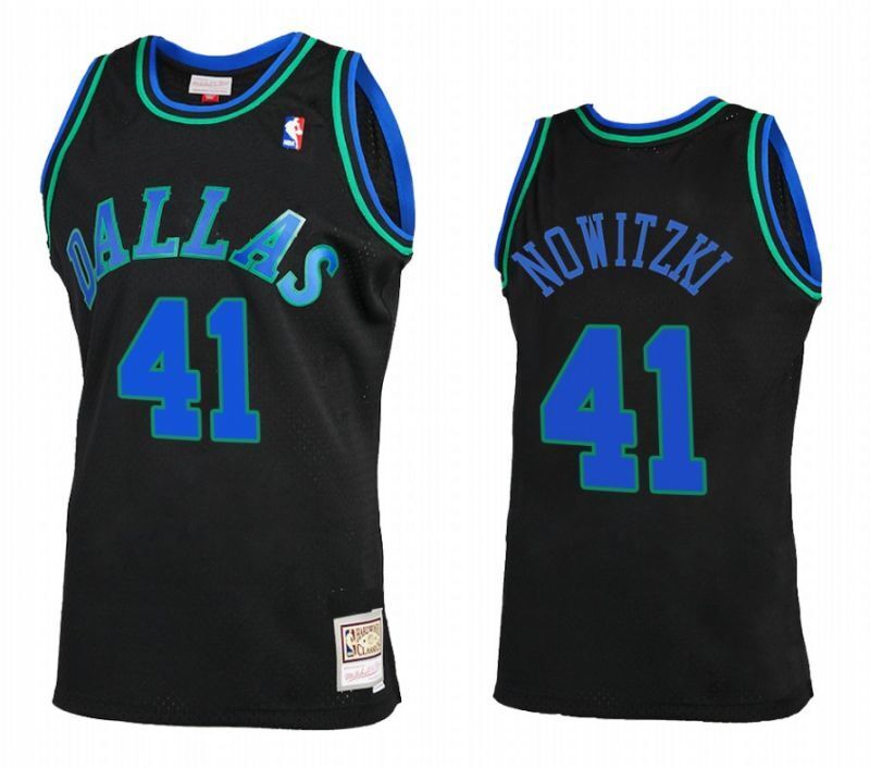 Dallas Mavericks #41 Dirk Nowitzki m&n jersey black Basketball Jersey basketball jersey product view 1