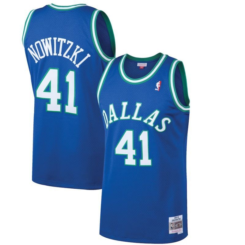 Dallas Mavericks #41 Dirk Nowitzki m&n jersey blue Basketball Jersey basketball jersey product view 1