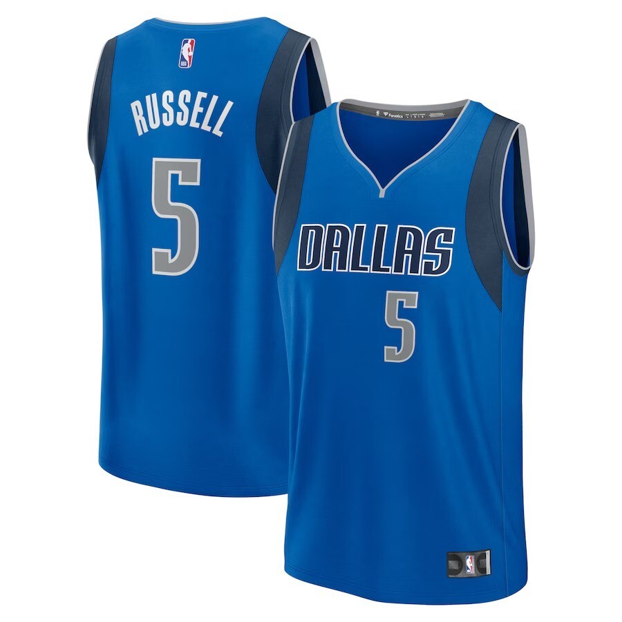 Dallas Mavericks #5 D'Angelo Russell Replica Player Jersey - Icon Edition - Blue Basketball Jersey basketball jersey product view 1