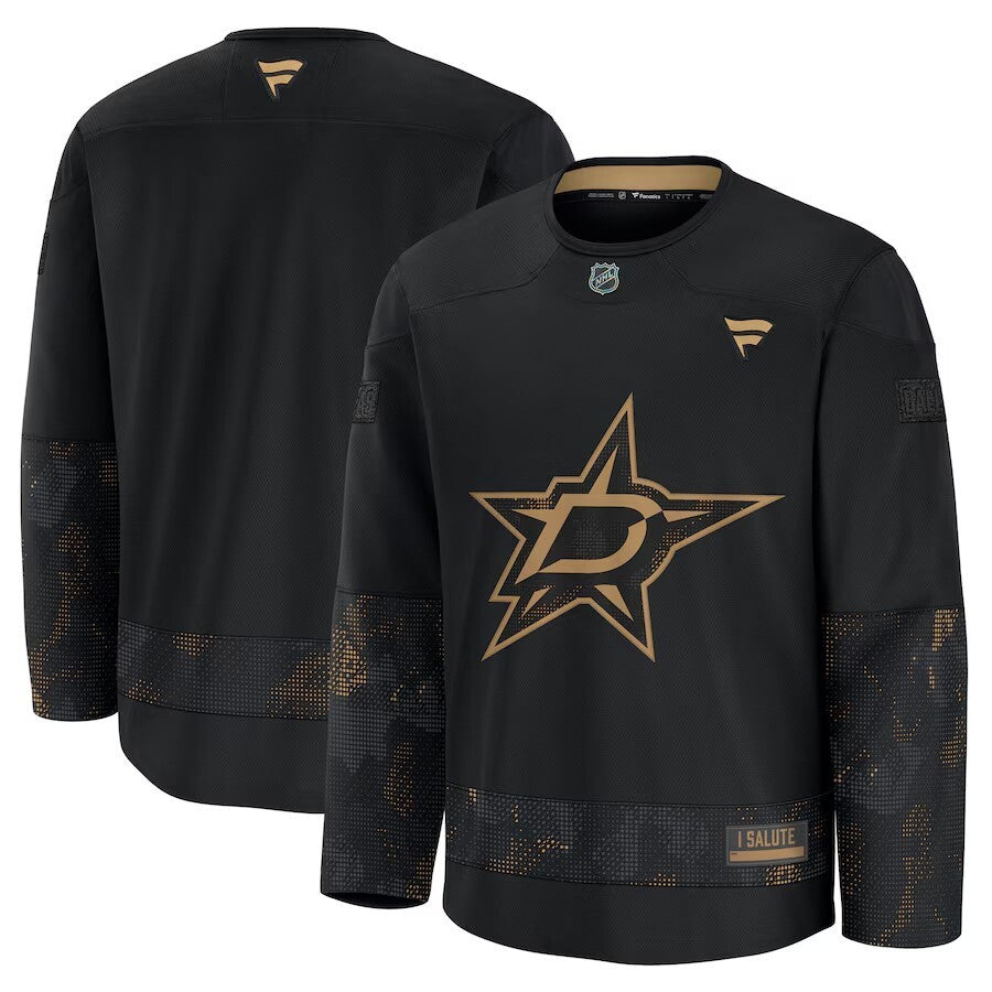Dallas Stars 2024 Military Appreciation Practice Jersey - Black Hockey Jersey hockey jersey product view 1