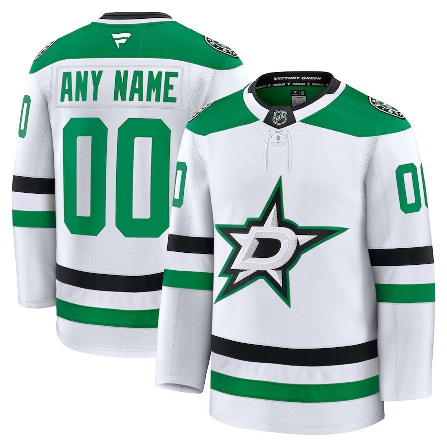 Dallas Stars Fanatics Away Premium Custom Jersey - White Hockey Jersey hockey jersey product view 1