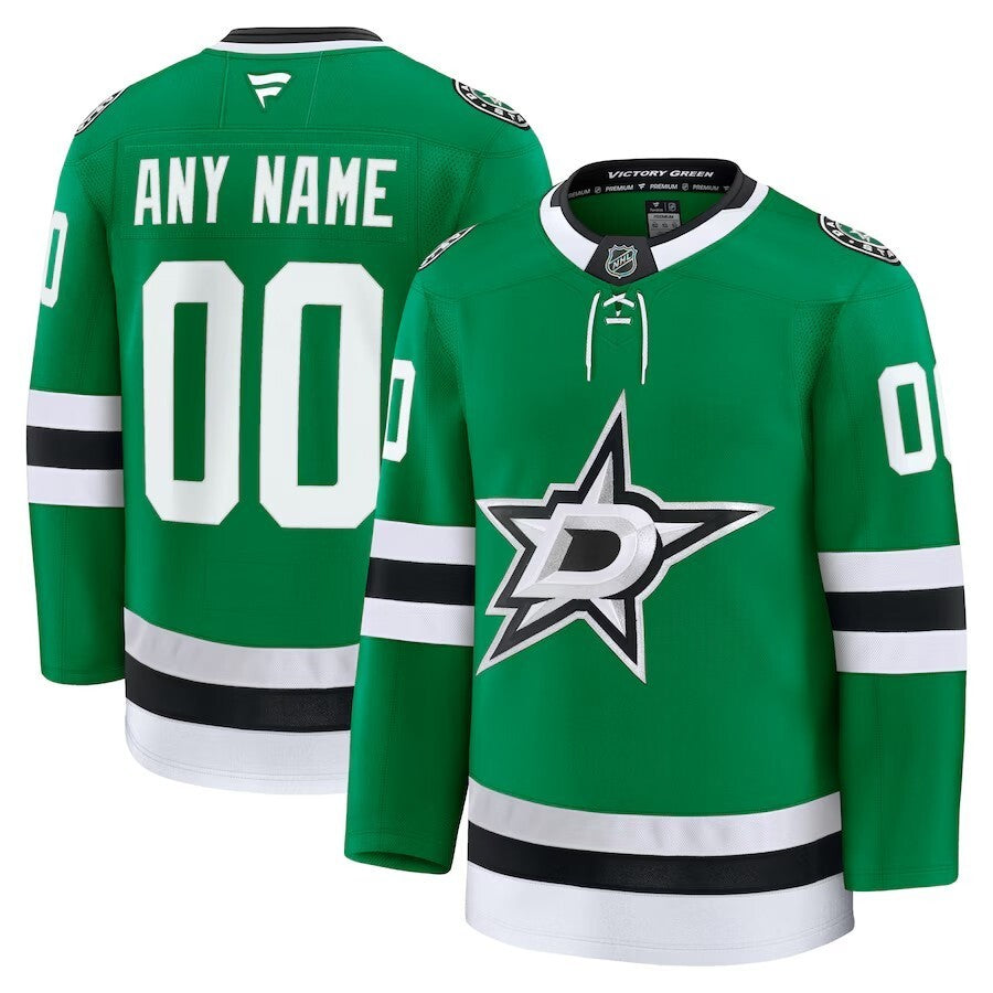 Dallas Stars Fanatics Home Premium Custom Jersey - Kelly Green Hockey Jersey hockey jersey product view 1